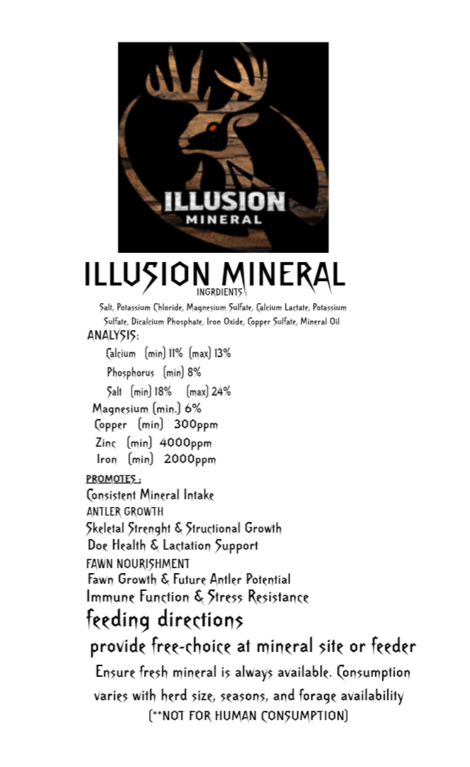 Illusion Mineral – Premium Deer Mineral for Antler Growth & Whitetail Herd Health